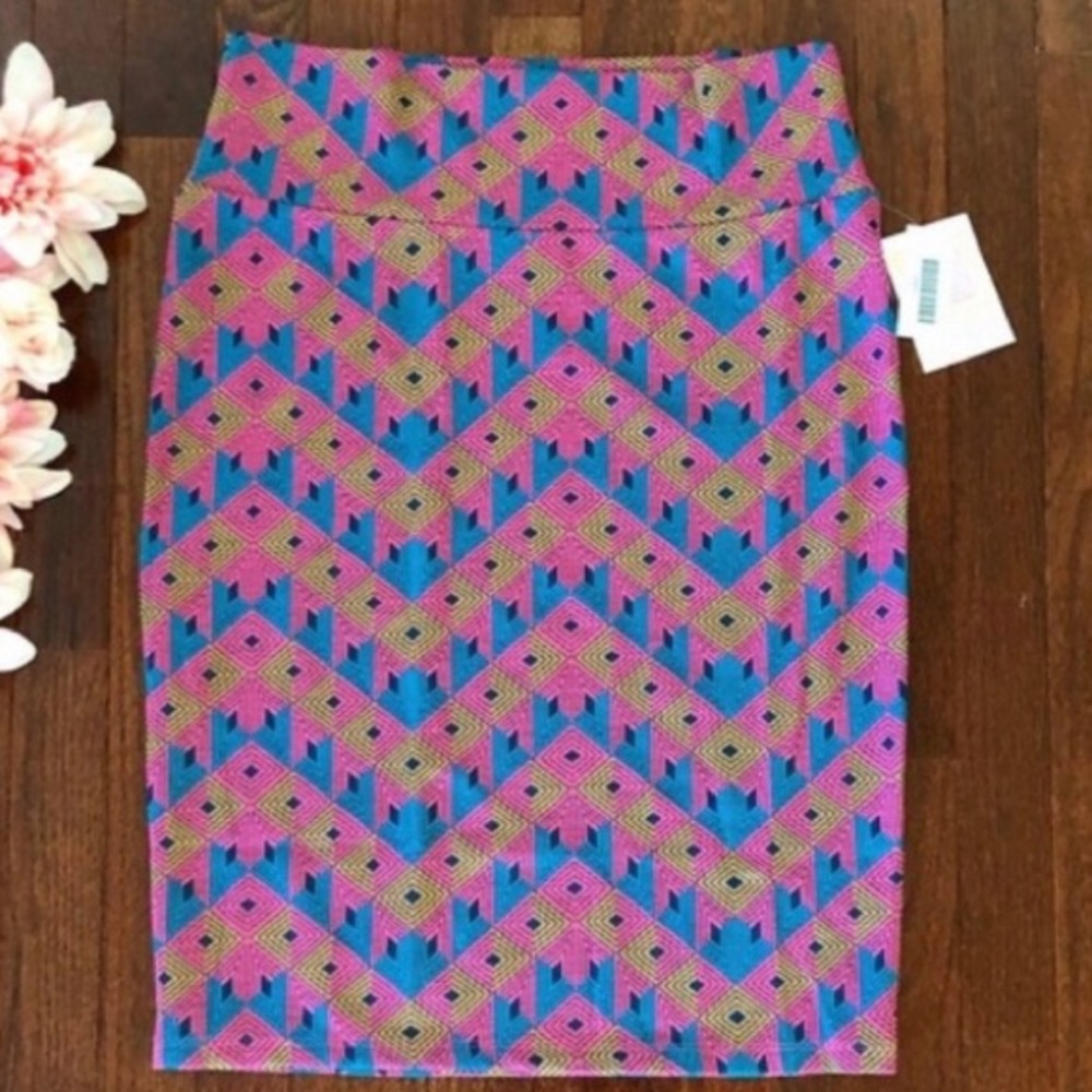 🆕 Lularoe Cassie Colorful Pencil Skirt - Sz L NWT